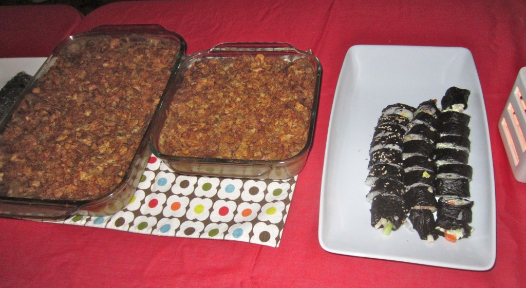 mac & cheese and sushi
