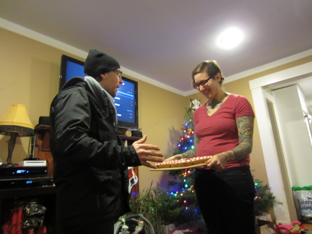 nick receives cake