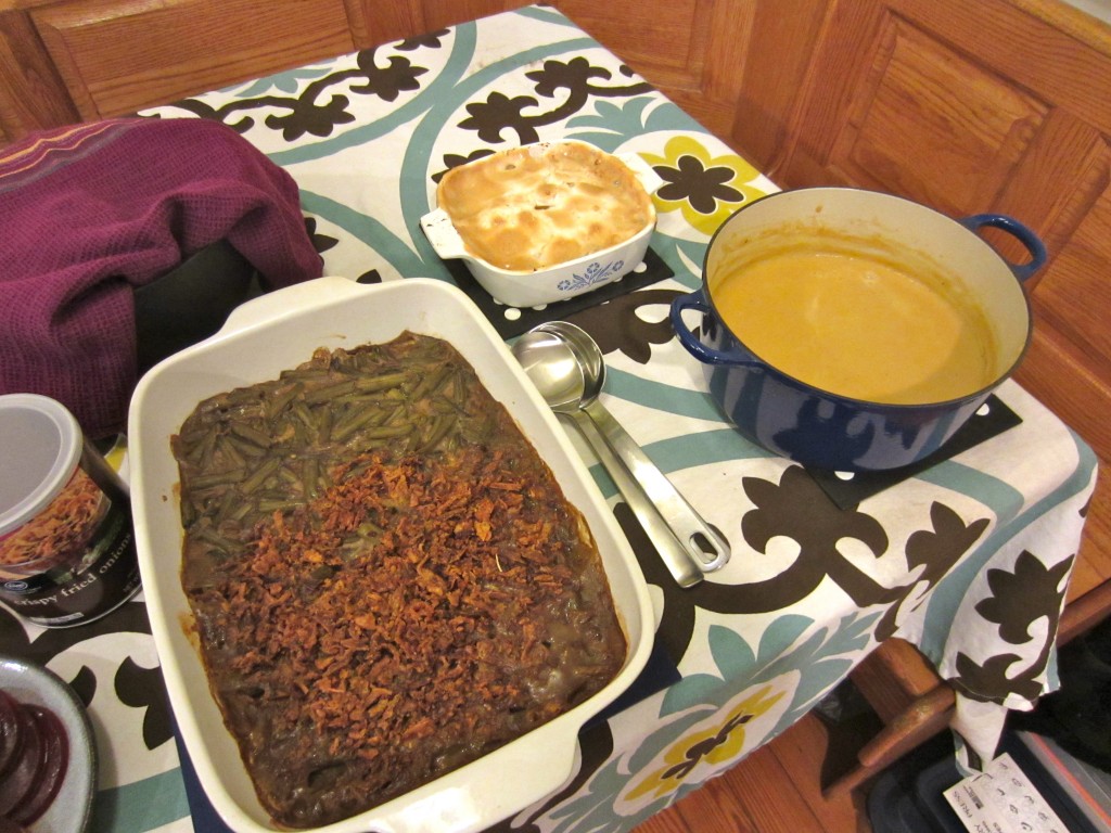green bean casserole sweet potatoes gravy